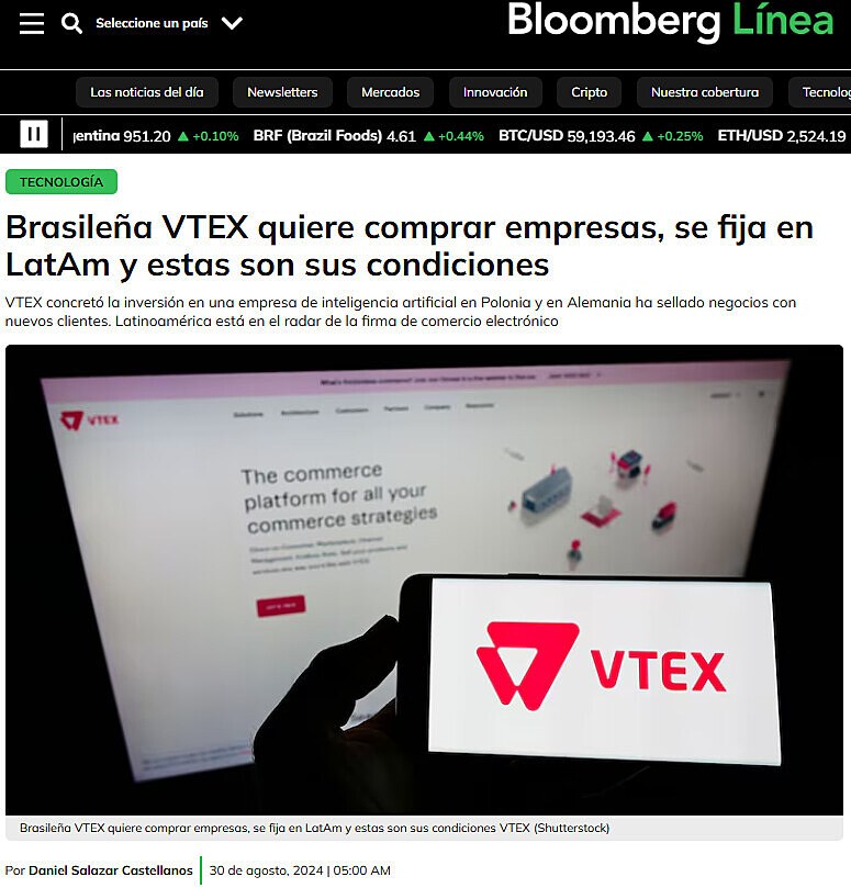 Brasilea VTEX quiere comprar empresas, se fija en LatAm y estas son sus condiciones